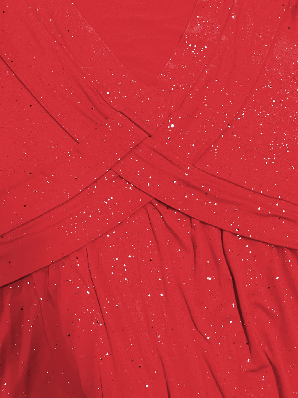 Ladies' elegant plus size powder sprinkled shiny twisted knot with pockets V-neck dress