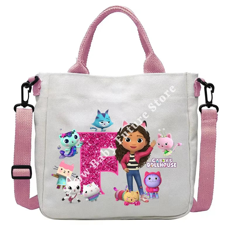 حقيبة كتف أنيقة بتصميم بيوت الدمى غابي للأولاد والبنات على شكل أنمي وحقيبة حمل أنيقة عليها حروف كرتونية وحقيبة يد من القماش وحقيبة كروس بودي وهدايا أعياد الميلاد