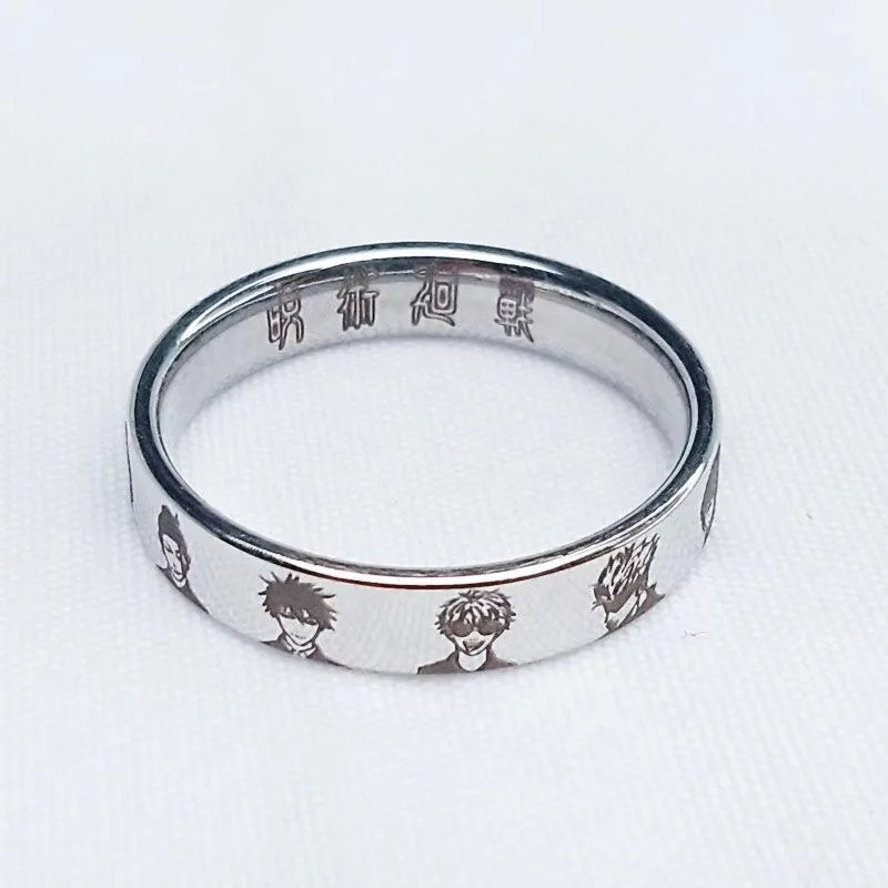 خاتم جوجوتسو كايسن إيتادوري يوجي المصنوع من الفولاذ التيتانيوم للرجال والنساء، خواتم أصابع بسيطة غير رسمية، خاتم لا يتلاشى، قلادة، هدايا جديدة