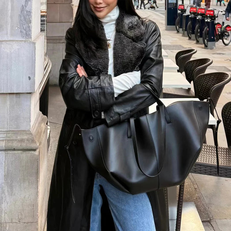 حقيبة يد فاخرة كبيرة السعة 2025، حقيبة كتف نسائية كاجوال للتنقل، حقيبة يد جلدية محمولة تحت الإبط
