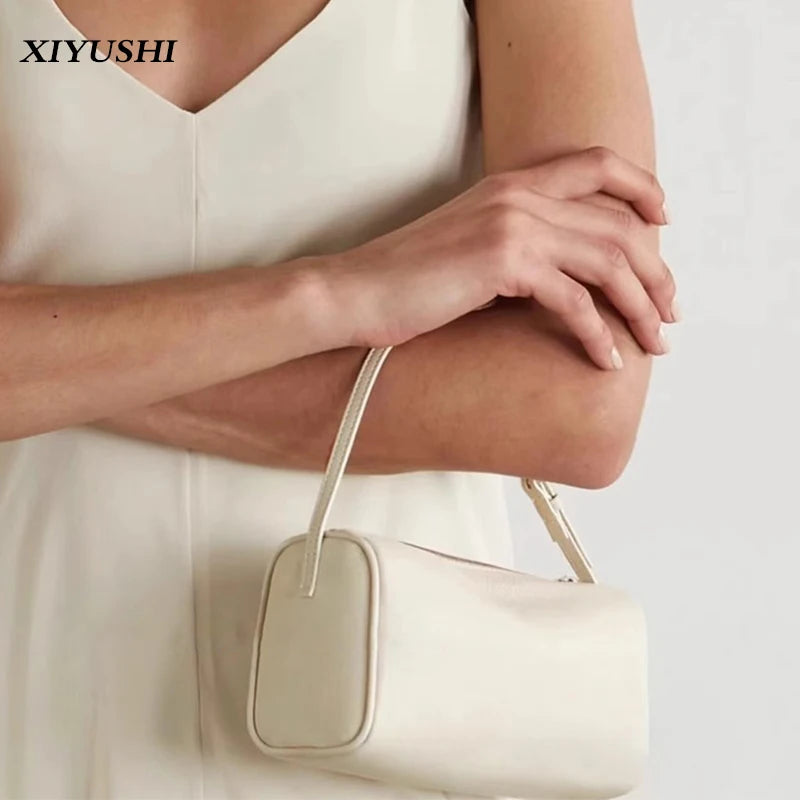 حقيبة شي يوشي لحمل الأقلام بتصميم كلاسيكي من جلد البقر، حقيبة يد صغيرة أنيقة وعملية، مناسبة لفصلي الخريف والشتاء، حقيبة كتف واحدة أو حقيبة تحت الإبط