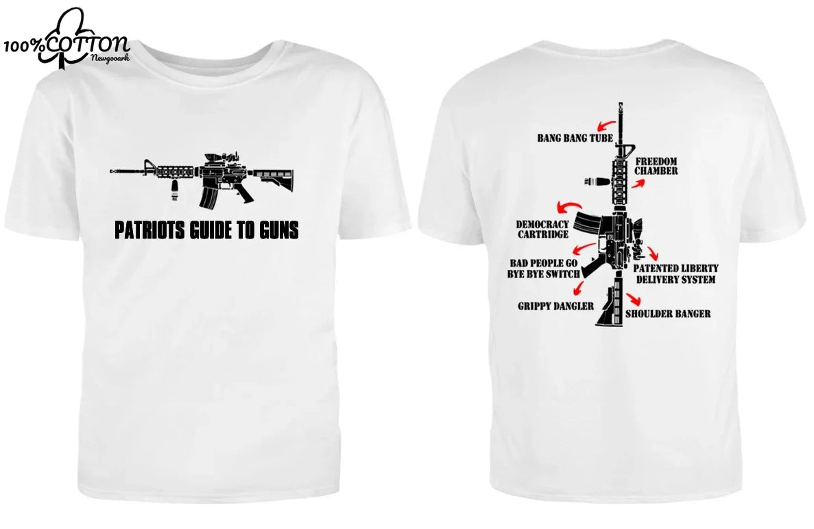 تي شيرت رجالي من LE Barrett Firearms مصنوع من القطن مطبوع عليه صورة بندقية على الوجهين، للرجال والنساء، تي شيرتات برسومات جرافيكية