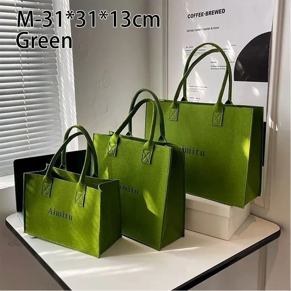 حقيبة كتف نسائية أنيقة S/M/L مصنوعة من اللباد، بسيطة بلون سادة، حقيبة رسول، حقيبة يد كبيرة السعة، حقائب سفر غير رسمية، حقائب كروس بودي