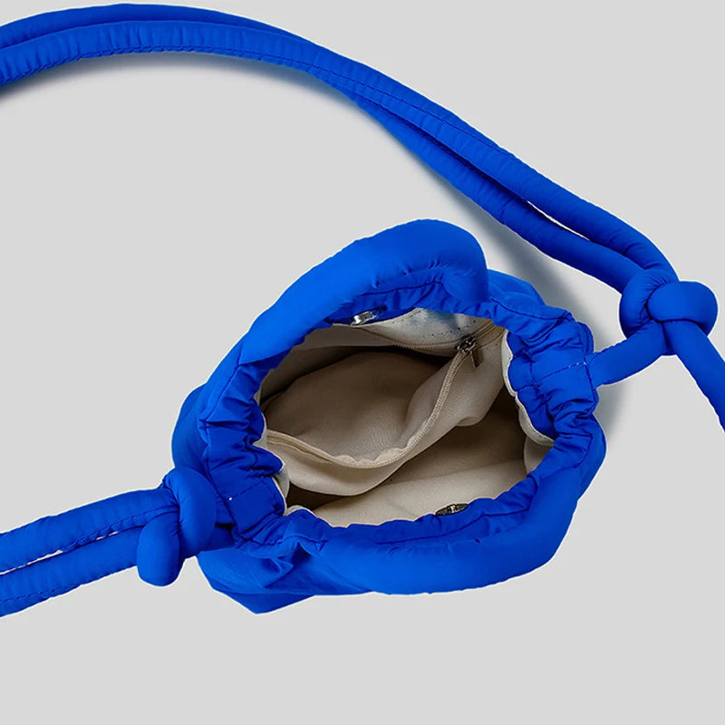 حقيبة يد نسائية صغيرة منفوخة بتصميم أنيق، حقيبة كتف مبطنة من النايلون والقطن، حقيبة كروس بودي، حقائب يد نسائية صغيرة 2025